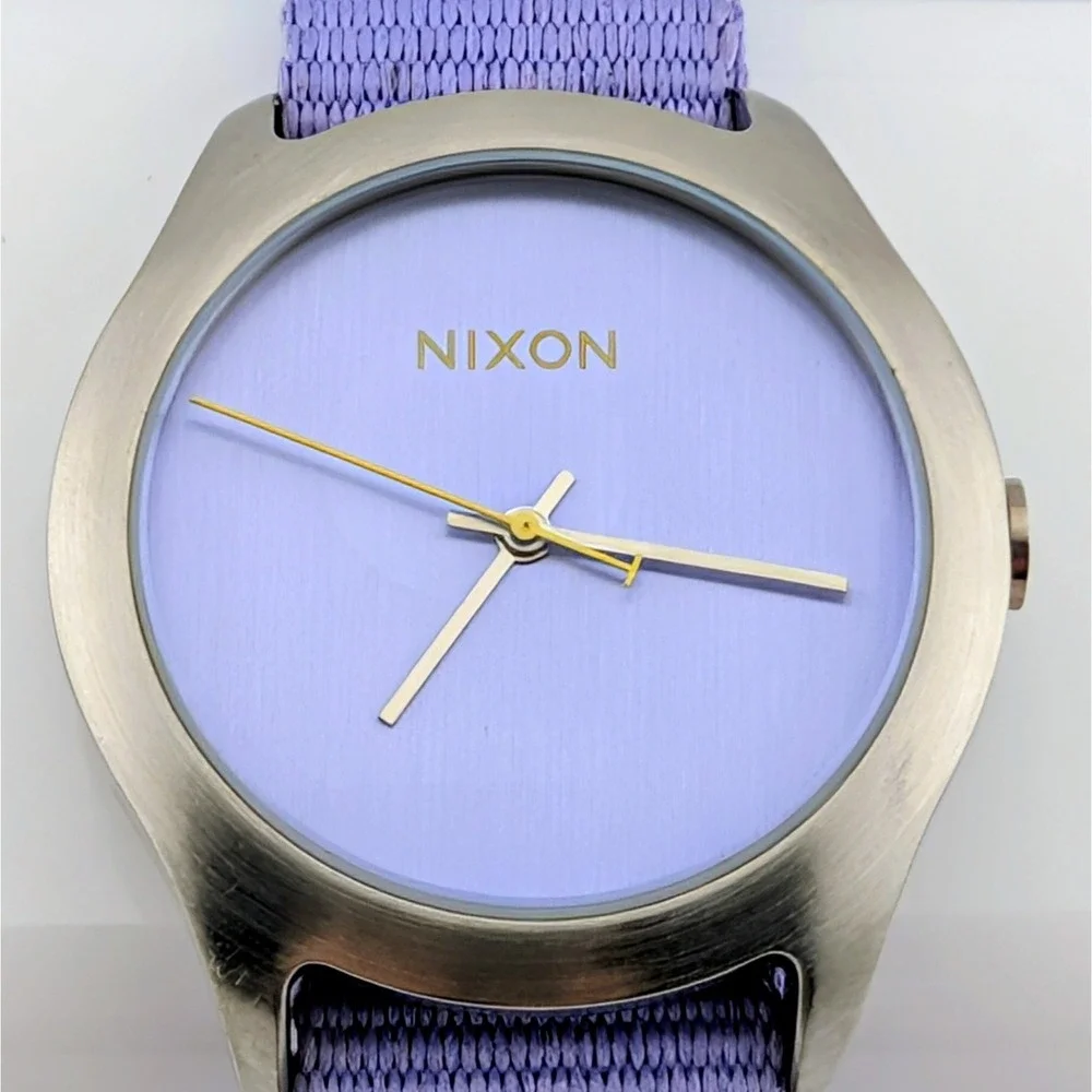 Nixon The Mod Women's Watch Lavender Dial Nylon Strap Stainless Steel 40mm
